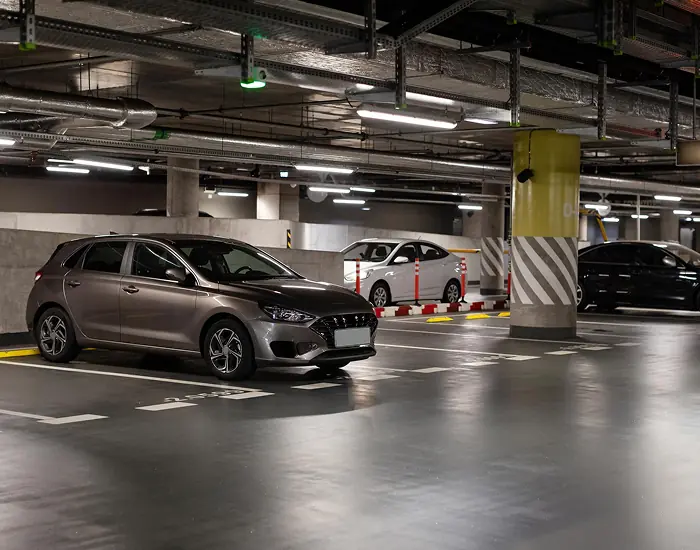 Underground parking entrance for the clinic location